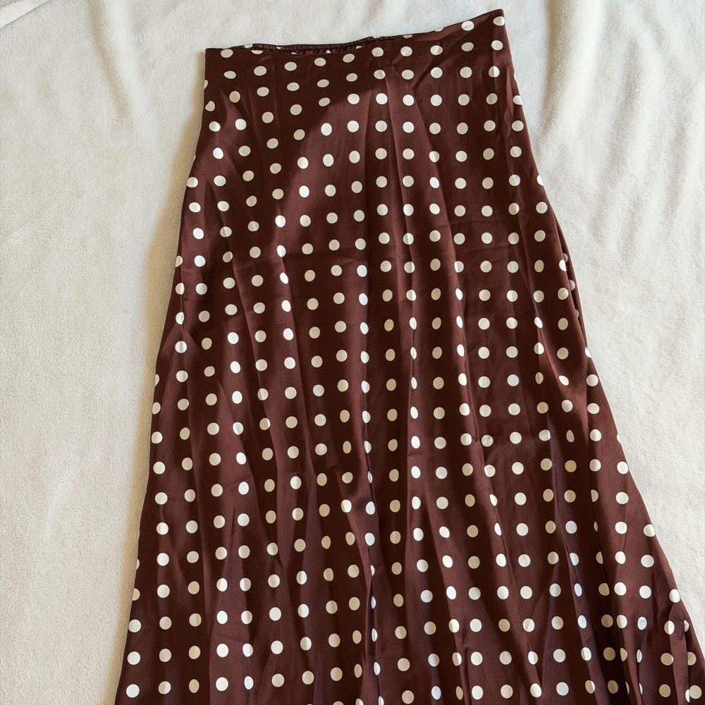Polka Dot Silk Maxi Skirt